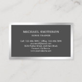 Gray Metallic Steel Reitlehrer Visitenkarte (Rückseite)