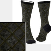 Gray Metallic Tiles Effect Socks Socken