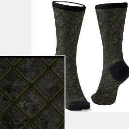 Gray Metallic Tiles Effect Socks Socken