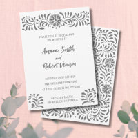 Gray Mexican Talavera Hochzeitseinladung