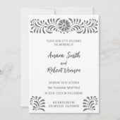 Gray Mexican Talavera Hochzeitseinladung Ankündigung (Vorderseite)