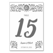 Gray Mexican Talavera Tischnummer (Rückseite)