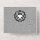 Gray Mexico Passport Wedding All In One Einladung (Rückseite)