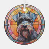 Gray Miniature Schnauzer Dog erhalten Ornament Aus Glas (Vorderseite)