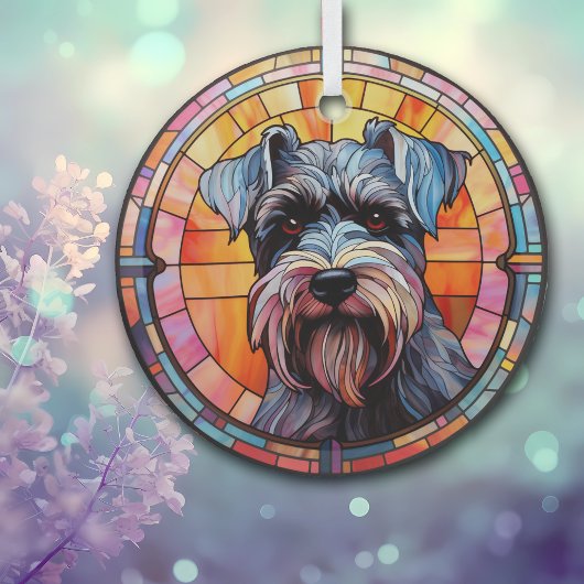 Gray Miniature Schnauzer Dog erhalten Ornament Aus Glas