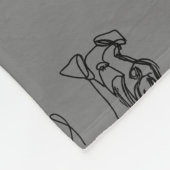 Gray Miniature Schnauzer Line Art 1-5 Fleecedecke (Ecke)
