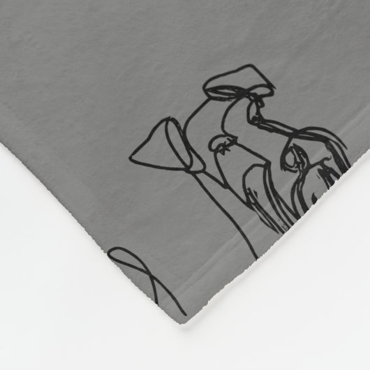 Gray Miniature Schnauzer Line Art 1-5 Fleecedecke (Ecke)