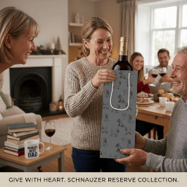 Gray Miniature Schnauzer Line Art 1-5 Geschenktüte Für Weinflaschen