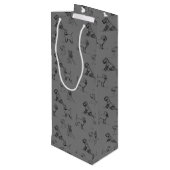 Gray Miniature Schnauzer Line Art 1-5 Geschenktüte Für Weinflaschen (Rückseite Schrägansicht)