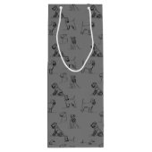 Gray Miniature Schnauzer Line Art 1-5 Geschenktüte Für Weinflaschen (Rückseite)
