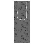 Gray Miniature Schnauzer Line Art 1-5 Geschenktüte Für Weinflaschen (Vorderseite)