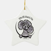 Gray Miniature Toy Poodle IAAM Keramikornament (Vorne)