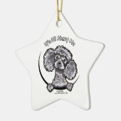 Gray Miniature Toy Poodle IAAM Keramikornament (Links)