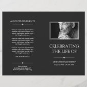 Gray Minimal Celebration of Life Funeral Program (Vorderseite)