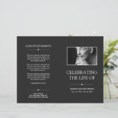 Gray Minimal Celebration of Life Funeral Program (Stehend Vorderseite)