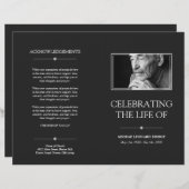 Gray Minimal Celebration of Life Funeral Program (Vorne/Hinten)