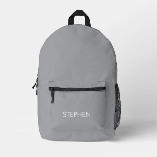 Gray minimalist custom name  bedruckter rucksack (Vorderseite)