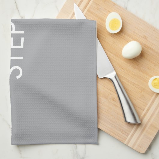 Gray minimalist custom name  geschirrtuch (Viertel Falte)