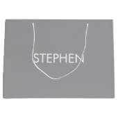 Gray minimalist custom name  große geschenktüte (Vorderseite)
