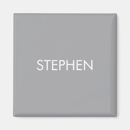 Gray minimalist custom name  magnet (Vorne)
