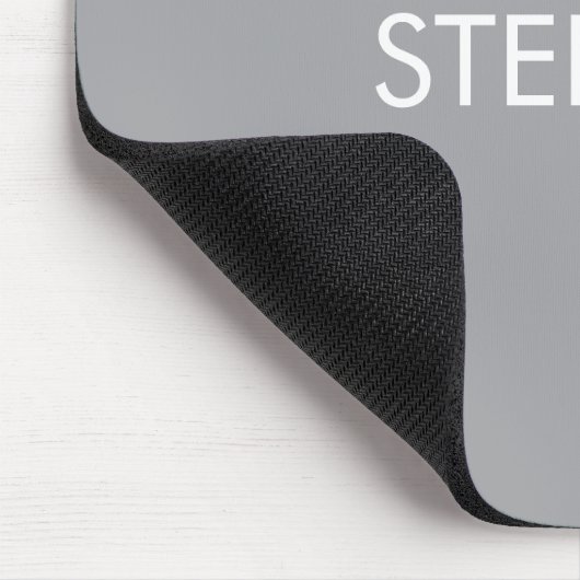 Gray minimalist custom name  mousepad (Ecke)