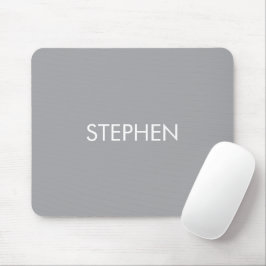 Gray minimalist custom name  mousepad