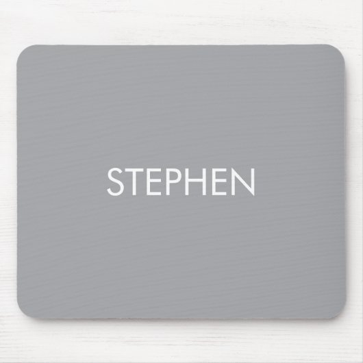 Gray minimalist custom name  mousepad (Vorne)
