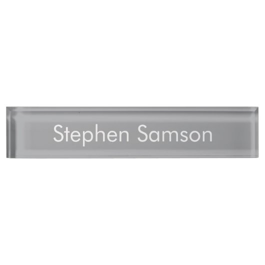 Gray minimalist custom name  namensplakette (Vorderseite)