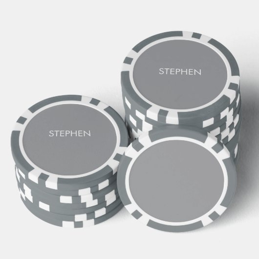 Gray minimalist custom name pokerchips (Stapel)