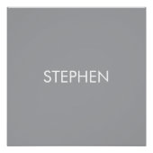 Gray minimalist custom name poster (Vorderseite)