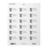 Gray MINNESOTA Zuhause & Open Heart Adressaufkleber (Vorne)