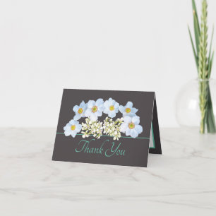 Gray Mint Chic Anemone Orchid Bouquet Vielen Dank Karte