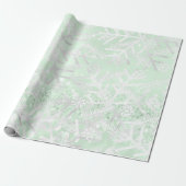 Gray Mint Glitzer Weihnachtsfeiertag Snowflake Joy Geschenkpapier (Ungerollt)