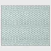 Gray Mint Green Aqua Scallop Festival Moon and Sta Geschenkpapier (Flach)