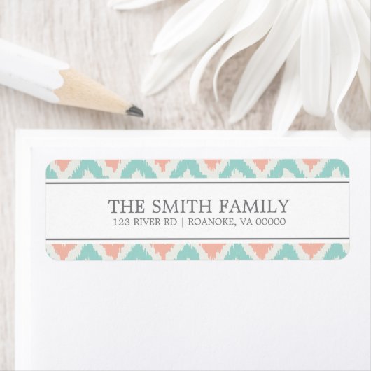 Gray Mint Peach Zigzag Tribal Muster (Insitu)