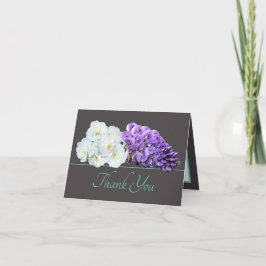 Gray Mint Rose Wisteria Blume Bouquet Vielen Dank Karte