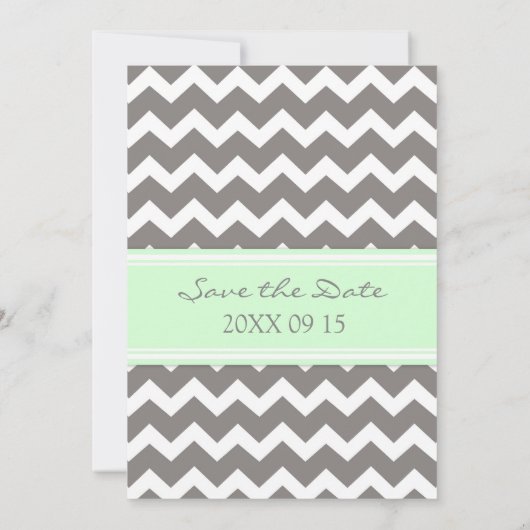 Gray MInt Wedding Save the Date Card (Rückseite)