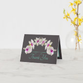 Gray Mint White Pink Orchid Bouquet Vielen Dank Karte (Gelbe Blume)