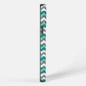 Gray Mint Zickzack Zigzag iPhone Hülle (Rechte Seite)