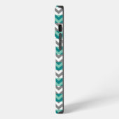 Gray Mint Zickzack Zigzag iPhone Hülle (Linke Seite)