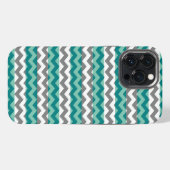 Gray Mint Zickzack Zigzag iPhone Hülle (Rückseite (Horizontal))