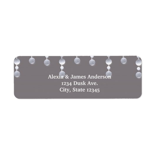 Gray Mirror Glamour Glam Elegante Adressetiketten (Vorne)