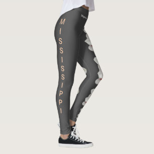 Gray Mississippi Staat Blume Magnolia Leggings