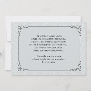 Gray Mist Bereavement Vielen Dank für Ihre Karte