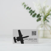 Gray Modern A-10 Silhouette Visitenkarte (Stehend Vorderseite)