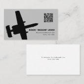 Gray Modern A-10 Silhouette Visitenkarte (Vorne/Hinten)