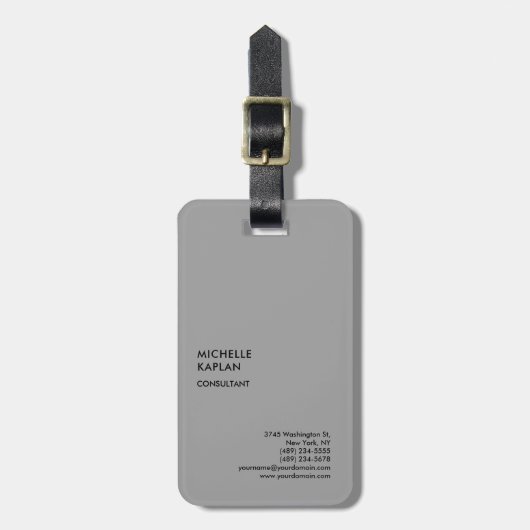 Gray Modern Beruflich exklusiv Gepäckanhänger (Vorderseite vertikal)