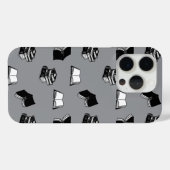 Gray Modern Bookish Bibliophile Book Pattern Case-Mate iPhone Hülle (Rückseite (Horizontal))