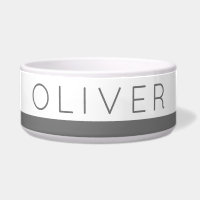 Gray Modern Classic Stripe Individuelle Name Cat o