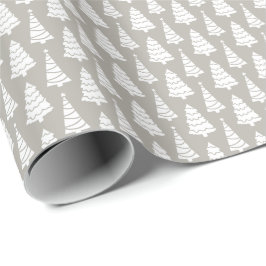 Gray Modern Elegante Weihnachtsbaumen Geschenk Geschenkpapier